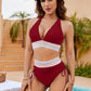 👙 Bikini z wysokim stanem i tęczową gumką – 50% ZNIŻKI! OFERTA LIMITOWANA!kontrola brzucha, dekolt halter w kształcie V, boczne sznurki na plażę i basen