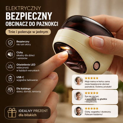💅 2w1 elektryczny obcinacz i polerka – 50% ZNIŻKI! KUP 2 → 1 GRATIS! 🛡️💖OFERTA LIMITOWANA!Inteligentny, bezpieczny i precyzyjny – przycina i poleruje paznokcie w jednym urządzeniu. ✨