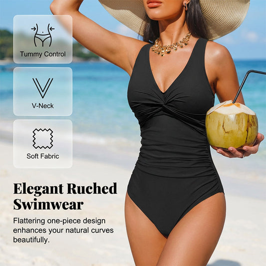 ☀️ Damski jednoczęściowy kostium kąpielowy modelujący talię – Płatność przy odbiore 👙✨