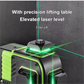 🔆 Niwelator laserowy z podczerwienią i zielonym światłem – technologia podwójna | Zielone światło do wnętrz, podczerwień na zewnątrz – płatność przy odbiorze 🏗️🔧