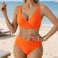 👙 Damski komplet bikini z marszczonymi elementami i wysokim stanem | Model wyszczuplający brzuch, top z wycięciami, rozmiary S–2XL – płatność przy odbiorze ✨