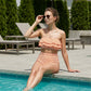 Women's Irregular Stripe High-Waisted Swimsuit