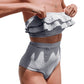 Women's Irregular Stripe High-Waisted Swimsuit