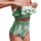 Women's Irregular Stripe High-Waisted Swimsuit