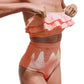 Women's Irregular Stripe High-Waisted Swimsuit