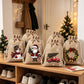 🎄 Świąteczne woreczki na prezenty ze ściągaczem – wzór ze Świętym Mikołajem i reniferem, woreczki z materiału wielokrotnego użytku
