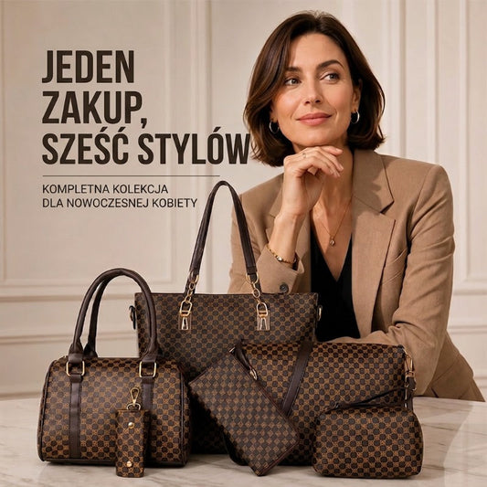 👜 Zestaw modnych torebek damskich – 6 sztuk, różne rozmiary – płatność przy odbiorze 👗✨